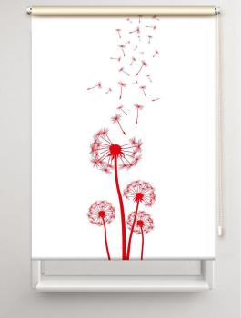 Rollo Dandelions red , Rollo, Motivrollo, Rollo mit Druck, Fotorollo, bedrucktes Rollo, Fensterrollo,verdunkelndes Rollo, Sonnenschutz Rollo